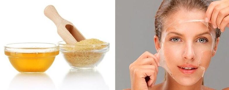 Gelatin mask for wrinkles.